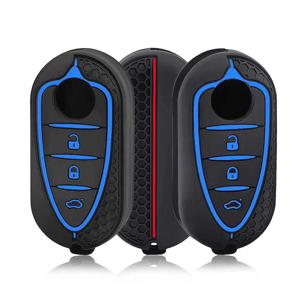 Silicone Key Cover Holder For Alfa Romeo Giulietta 4C Mito 159 GTA Car Remote Key Fob Cover Sport Racing Style