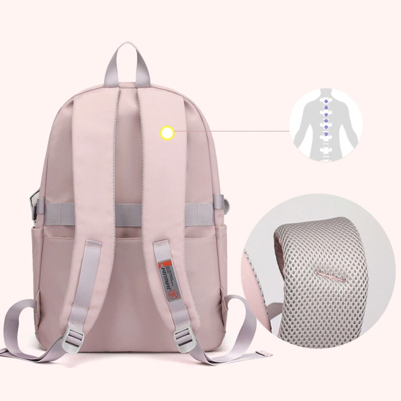 Girl School Bag Backpack Back Pack For Teenager Women Children Female Pink Schoolbag Primary High Bagpack Class Teens Child Kids