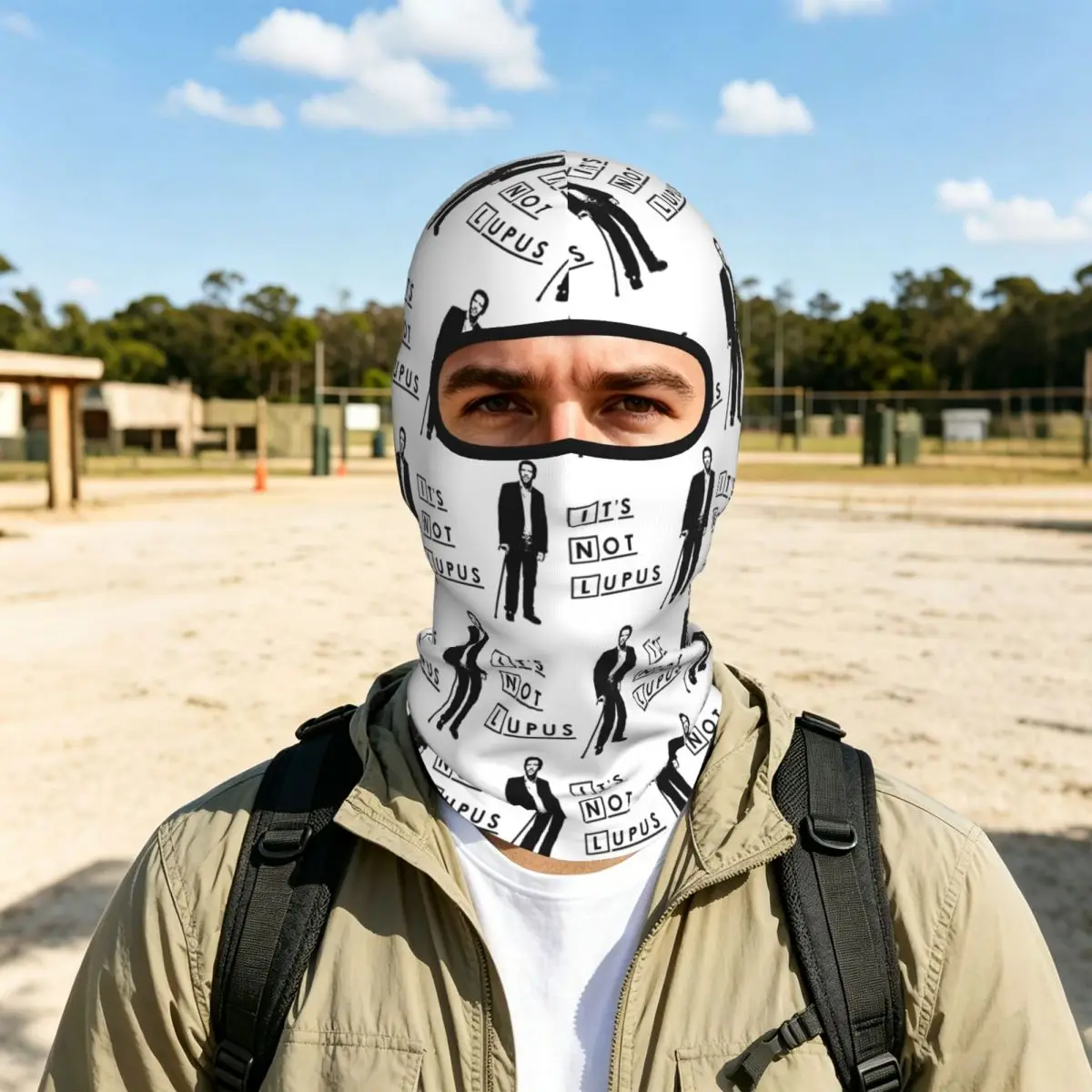 Dr House - It's Not Lupus Breathable Thin Balaclava Full Face Mask Sun Protection Neck Gaiter For Motorcycle Cycling