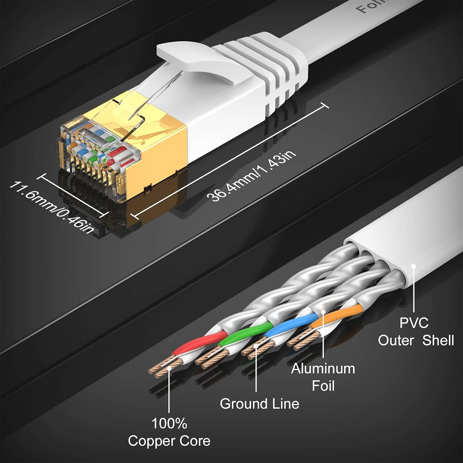 Kabel Ethernet kabel sieć internetowa Cat7 10gbps o dużej prędkości RJ45 10m 20m 30m przewód krosowy dla Router modemu przewód Lan Cat 7