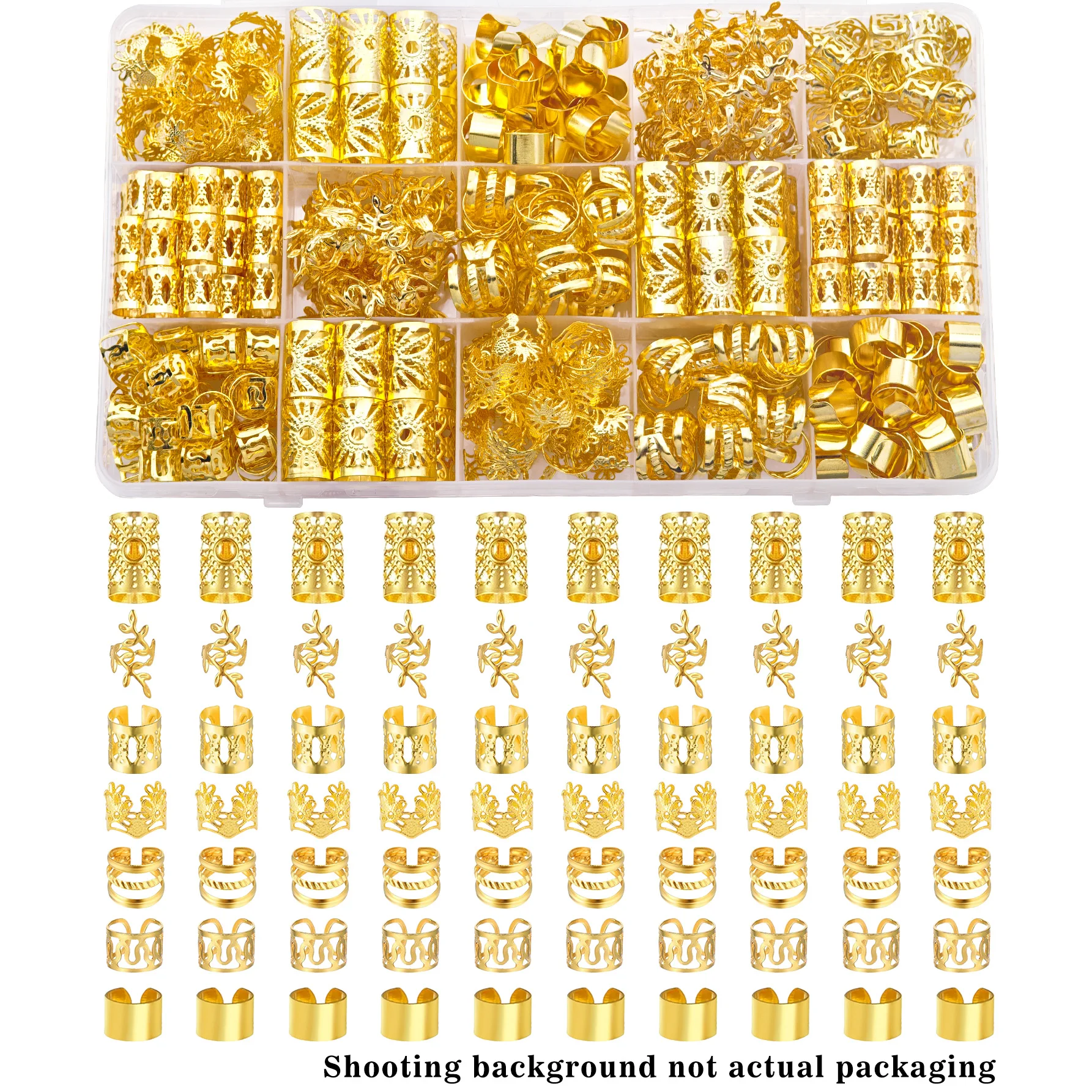 70 Uds. De elegantes joyas para el cabello de aleación dorada para trenza de Color sólido, accesorios de inspiración Vintage para rastas y giros para hombres y mujeres