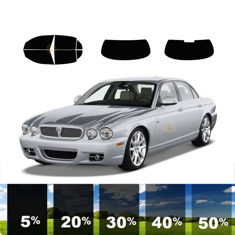 precut Removable Window Tint Film For Car 100% UVR 5%-35%VLT Heat Insulation Carbon ﻿For JAGUAR XJ 4 DR SEDAN 2004-2009