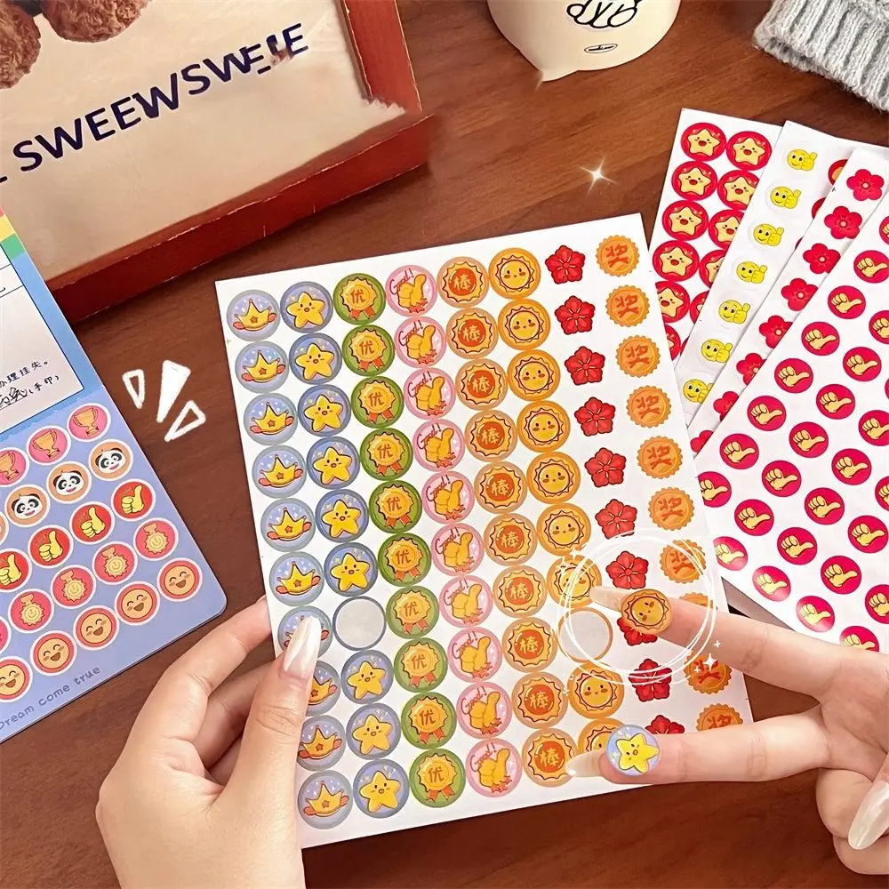 800 Pcs/Bag Cute Star Reward Stickers Cartoon Animals Self-adhesive Encouragement Motivational Sticker Multi-purpose