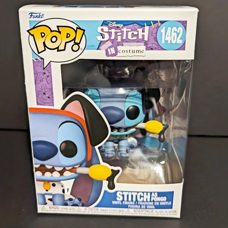 Funko Pop! Disney Stitch in Costume Stitch As Pongo #1462 Original Vinyl Figure Collectible Model Desktop Ornament Gift for Fans