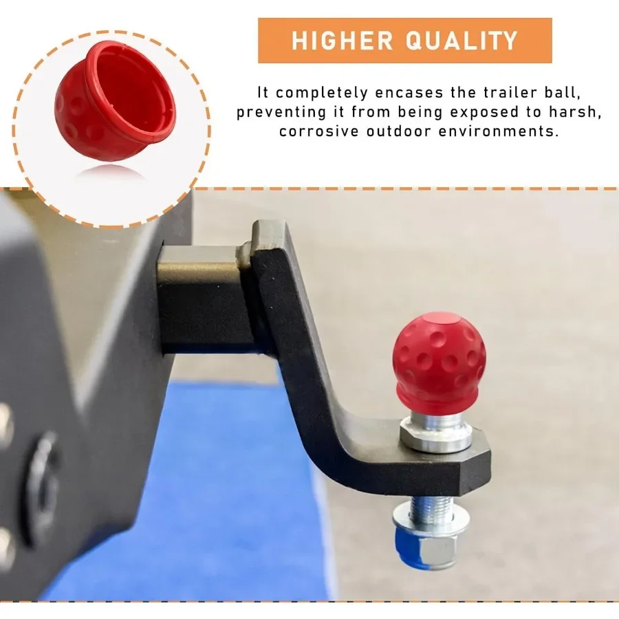 4PCS Rear Trailer Ball Protective Cap - RV Trailer Automatic Pull Rod Cover - Durable Head Cover for Trailer Connector