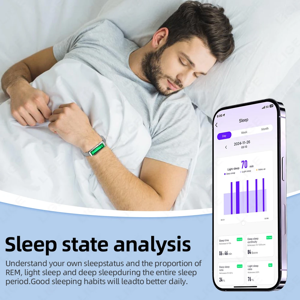 LIGE Couple Health Smart Bracelet Sport Band Fitness Tracker Heart Rate Sleep Monitor Camera Control Smart Watch for Android iOS