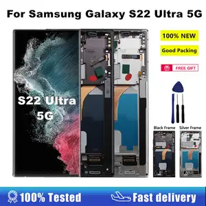 Bilashmart 6.8'' S22 Ultra Super OLED Display Samsung S22 Ultra LCD Touch Screen Digitizer Samsung Galaxy S22 Ultra 5G LCD S908