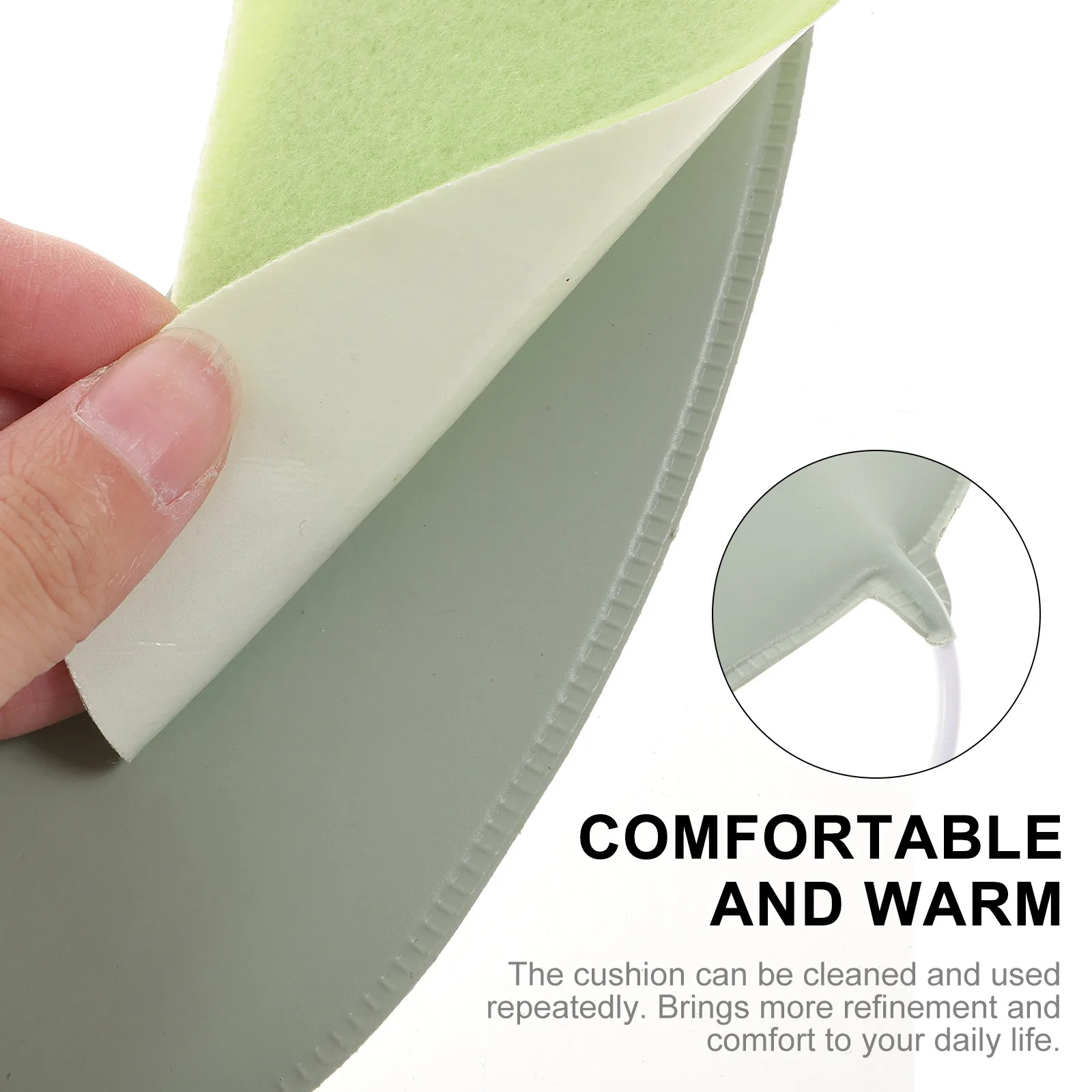 Heated Toilet Seat Cushion Premium PU Flannel Heating Toilet Seat Warmer Pad Soft Comfortable for Winter Bathroom