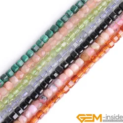 2.5mm Small  Faceted Cube Spacer Beads Chakra For Jewelry Making Opal Malachite Labradorite Spinels Moonstone Garnet Peridots