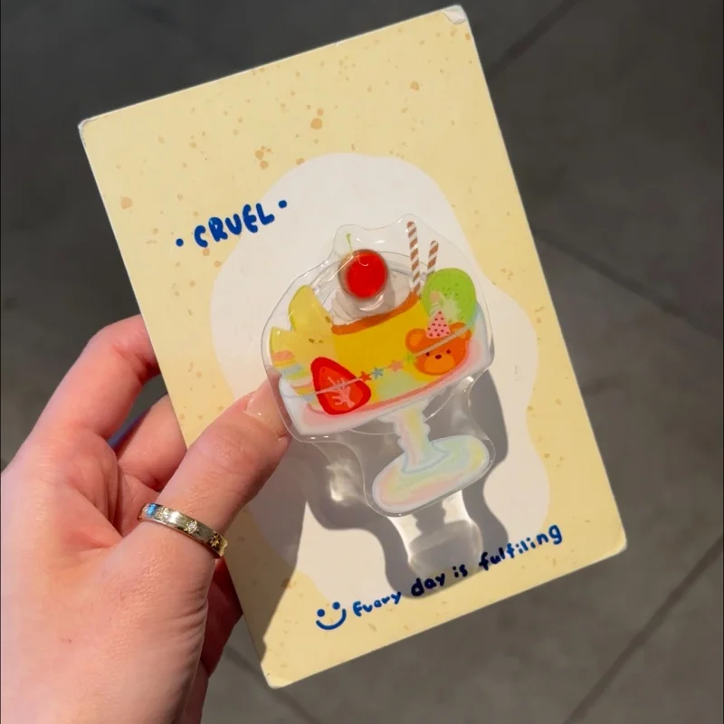 Koreanische Nette Cartoon Eis Drehen Kirsche Grip tok Griptok Pop Telefon Halter Stehen Unterstützung Für iPhone Zubehör Halter