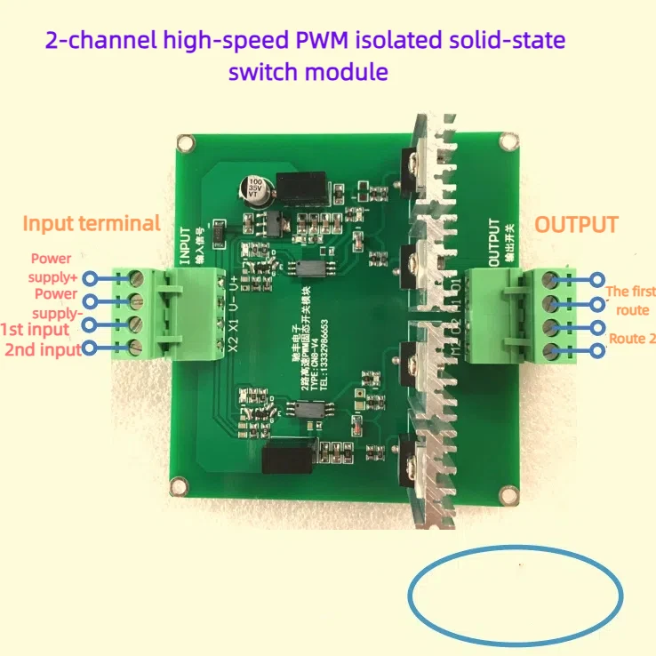 2 Dual-channel High-speed PWM Pulse Isolation Solid-state Relay Switching Power Amplifier Module 2MHZ/200V