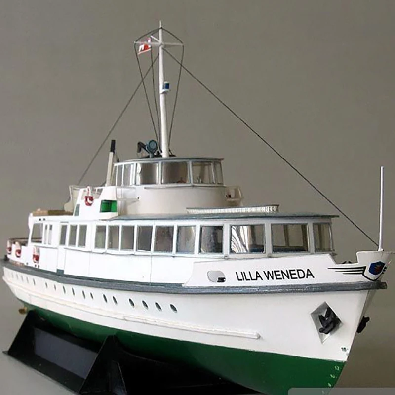 Kids DIY Handmade Assembled Polish Coastal Ferry Toy Model 1:100 Papers Exquisite Yachts Desktop Decorations Collectible Toys