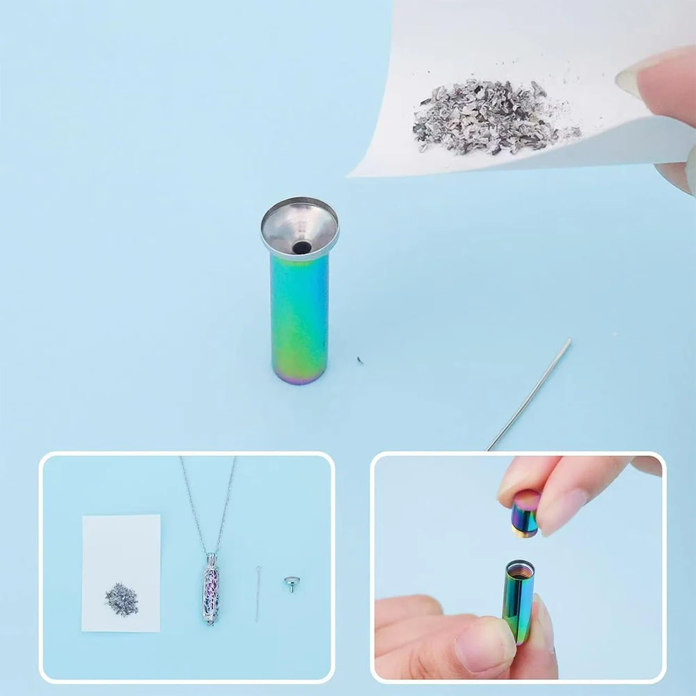 اسطوانة جرة قلادة للرماد للنساء الرجال مجوهرات جنائزية تذكارية تذكارية الإنسان الحيوانات الأليفة رماد قلادة #3