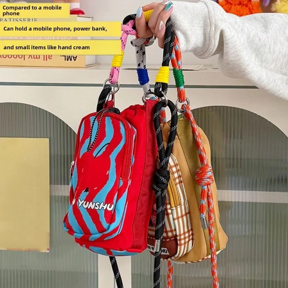 Dopamine Style Water Bottle Bag Cartoon Hands-Free Thermal Mugs Carrier Bag Creative Universal Mobile Phone Pouch Daily Use