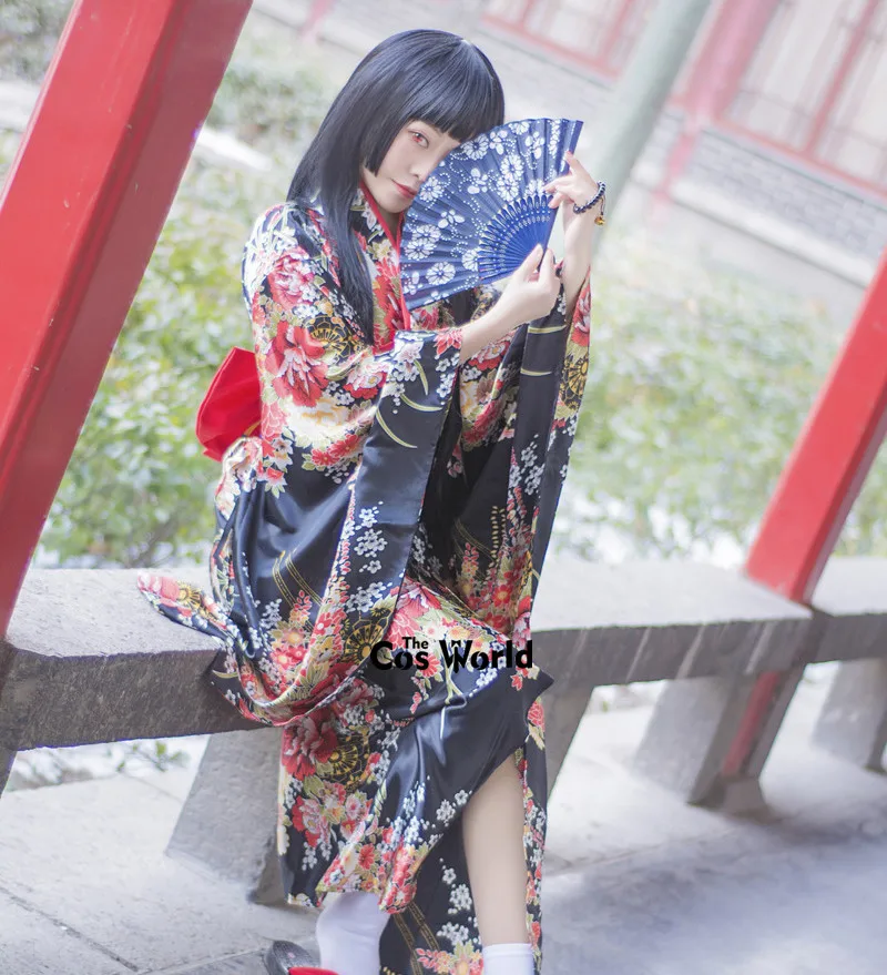 S-5XL ญี่ปุ่น Jigoku Shoujo Enma Ai Kimono Yukata ชุดอะนิเมะชุดคอสเพลย์