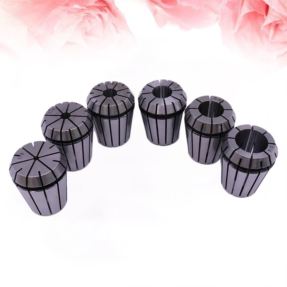 6 Pcs Milling Tool Spring Collet Chuck for Lathe Clip Clamping Range Engraving Machine