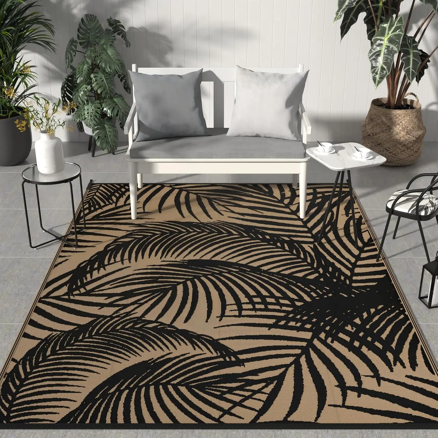 

Outdoor Rug 6' x 9' Waterproof for Patio Clearance, Reversible Plastic Straw Camping Carpet, Lightweight Mats for Rv, Backyar