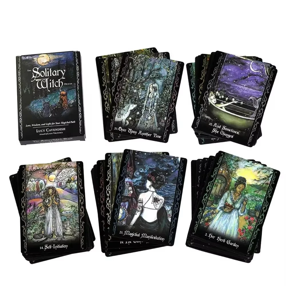 Carte de Tarot Oracle de sorcière solitaire pour débutants, fête anglaise, réunions de famille, destin, Divination, carte de prophétie, jeux de société, jouet ﻿