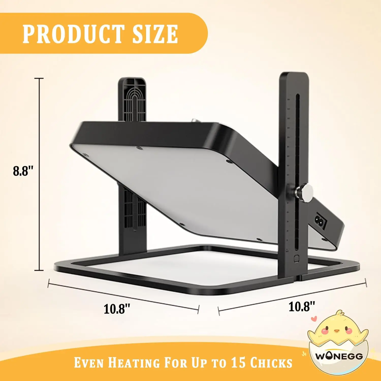 Chick Brooder Heater Plate, 10.7" x 10.7" Adjustable Height & Temperature, 15~22W Energy-Efficient Brooder Heating Plate for Up
