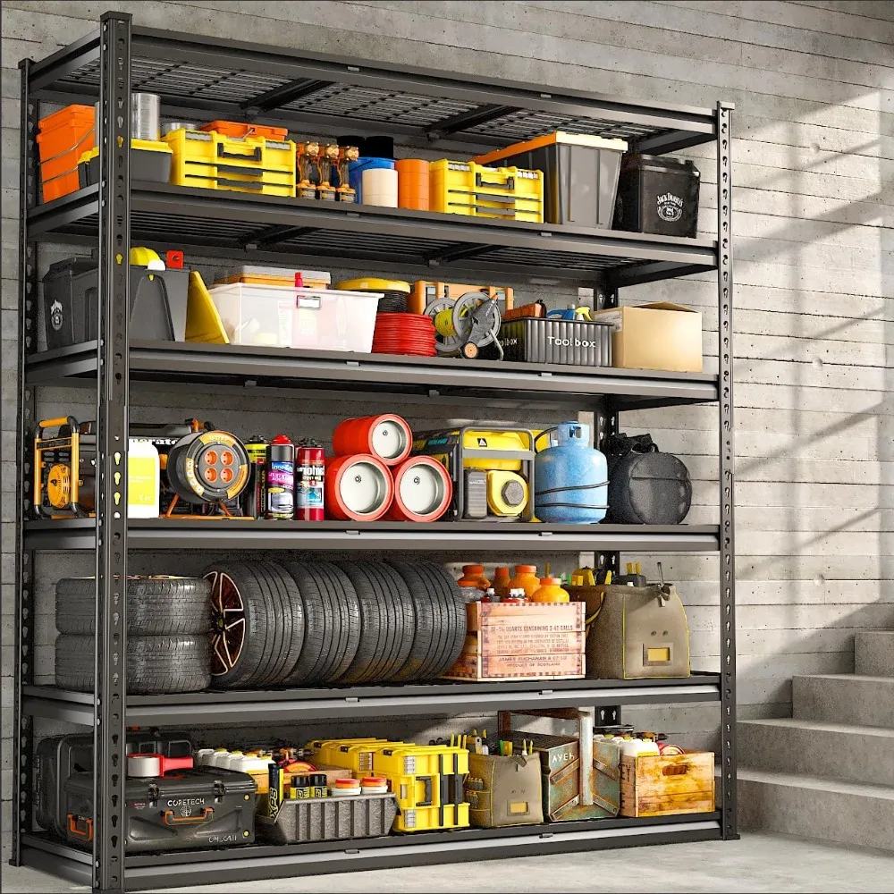 

3300LBS Garage Shelving 48" W Storage Shelves 6 Tier Garage Shelving Heavy Duty, Adjustable Metal Shelves for Warehouse, Baseme