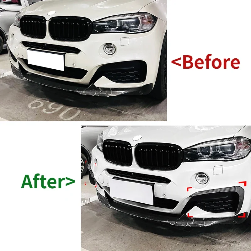 2Pcs Front Bumper Cover Wind Knife Fog Lamp Trim Blade Trim Light Car Accessories For BMW X6 F16 M Sport 2015-2019