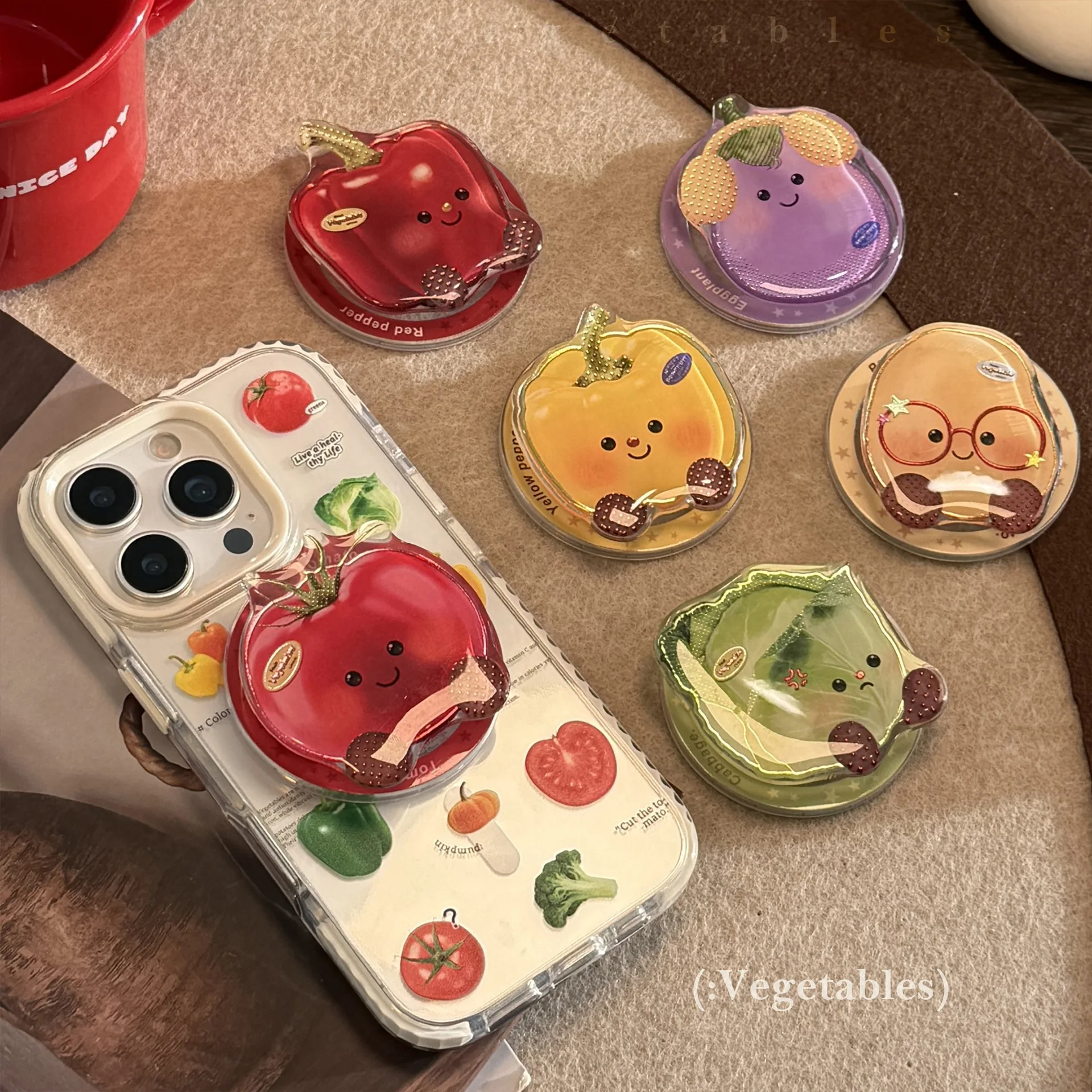 

Gilt Vegetable Cartoon Is Suitable for Magsafe Magnetic Bracket Mobile Phone Airbag Bracket Telescopic and Portable for IPhone