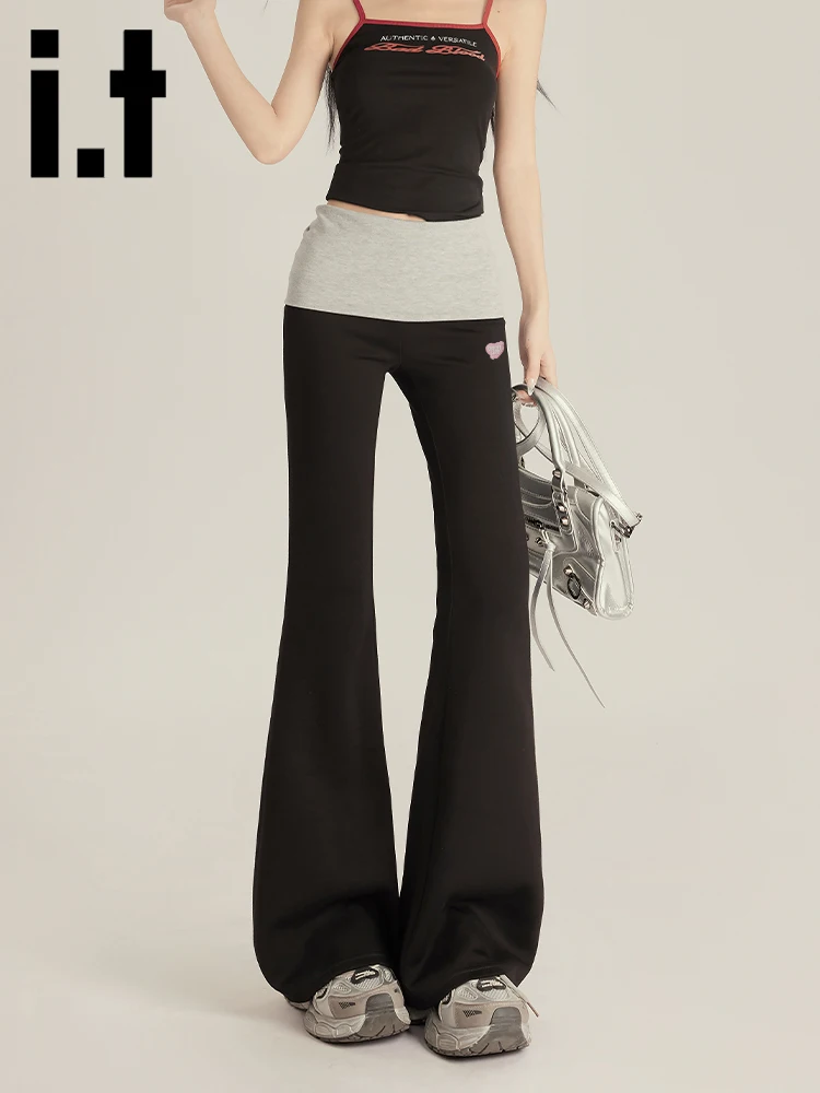 

Bla Micro Flare Yoga Pants Women's Spring Casual Slimming Sports Leisure Trousers Korean Sle l Waist Long Pants