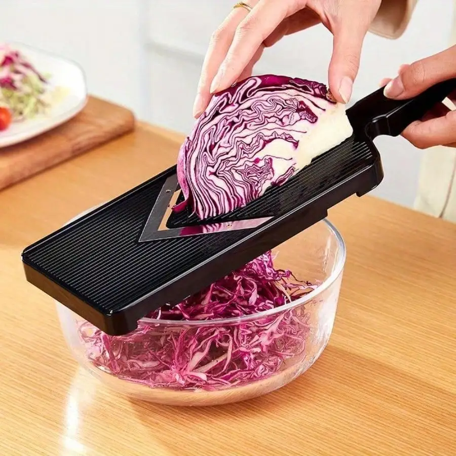 Efficient Multi-Purpose Vegetable Shredder & Cabbage Grater - Durable Plastic Kitchen Tool With Sharp Blades For Salads