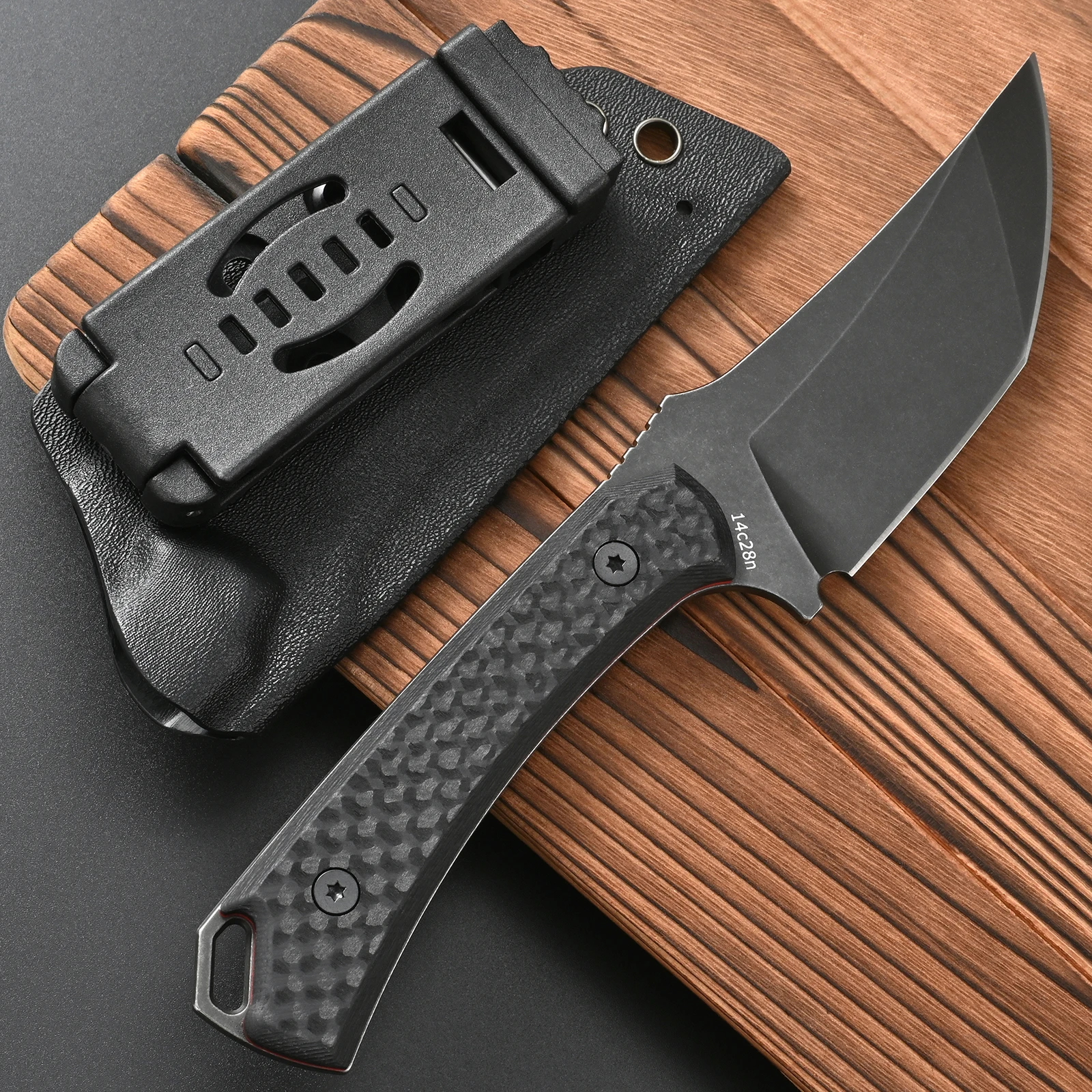 

Eafengrow FF122 Fixed Blade Knife 14C28N Steel Stonewashed Blade Micarta Handle Full Tang Knifes for Camping Work Survival