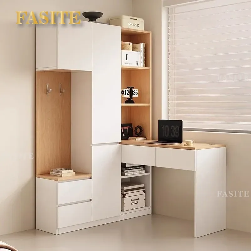 for Wardrobe Desk Integrated Combination Cabinet Multi Functional Household Bedroom Small Apartment Learning Storage