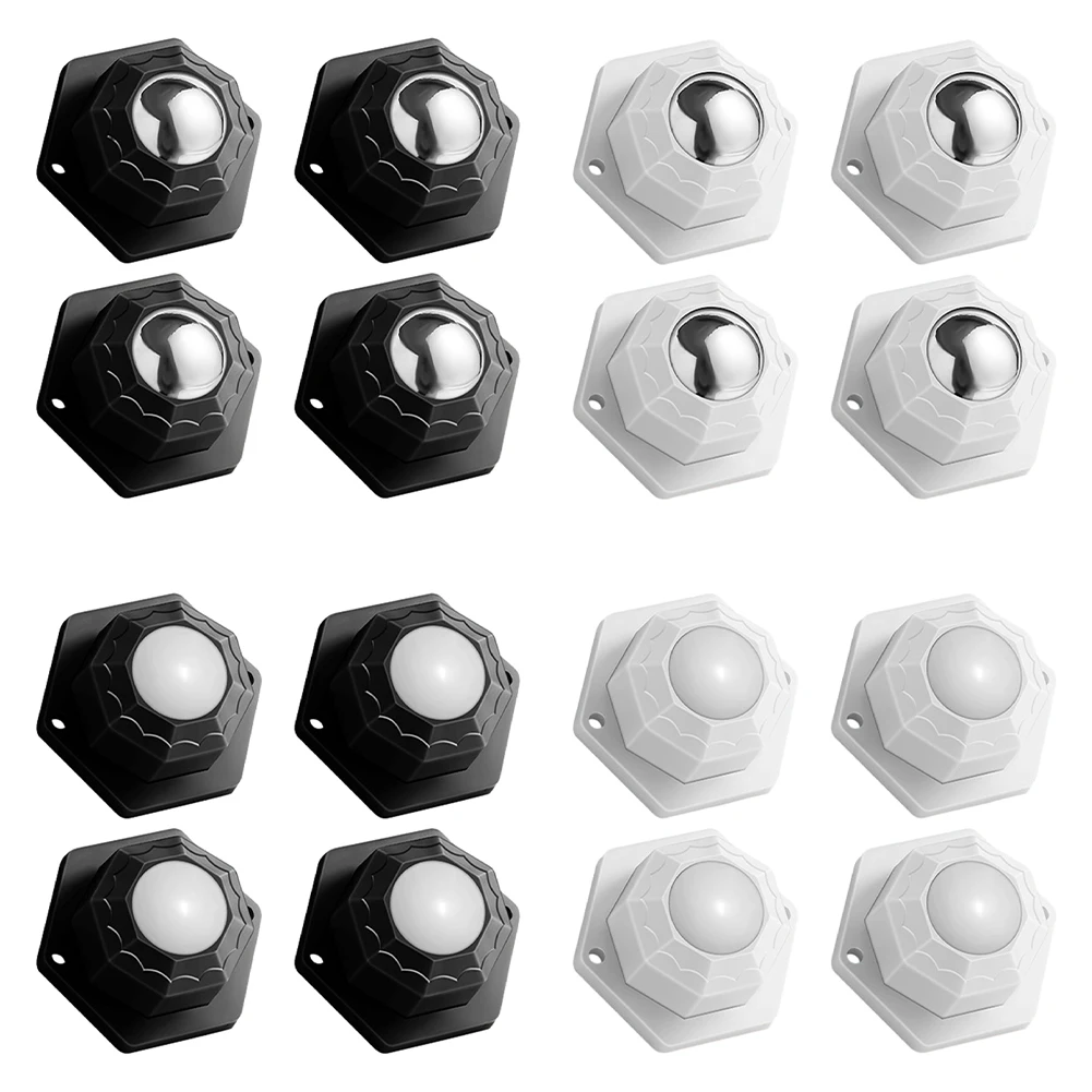 4pcs Mini Caster Wheels Self Adhesive Pulley Wheels 360 Degree Rotation Versatile for Trash Can Storage Box Small Furniture