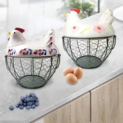 Chicken Egg Basket Organizer Case Gathering Fresh Eggs Rustic Chicken Egg Holder for Fruit Countertop Kitchen Pantry Vegetable