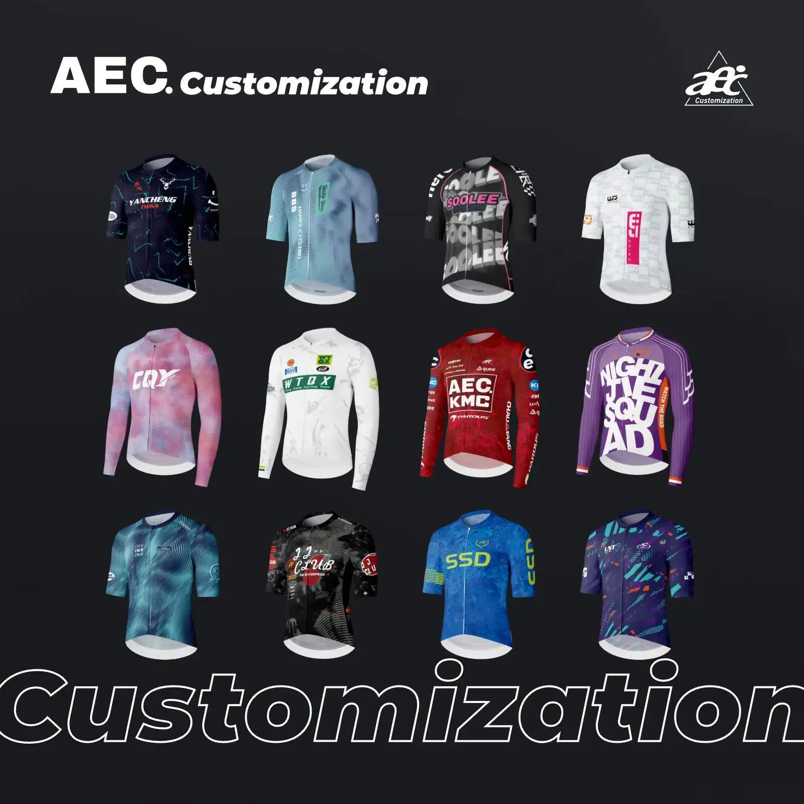 AEC Personalized Customization Cycling Jersey Pro Team Race Bicycle Clothing DIY Design Road Bike Bib Shorts Maillot Ciclismo