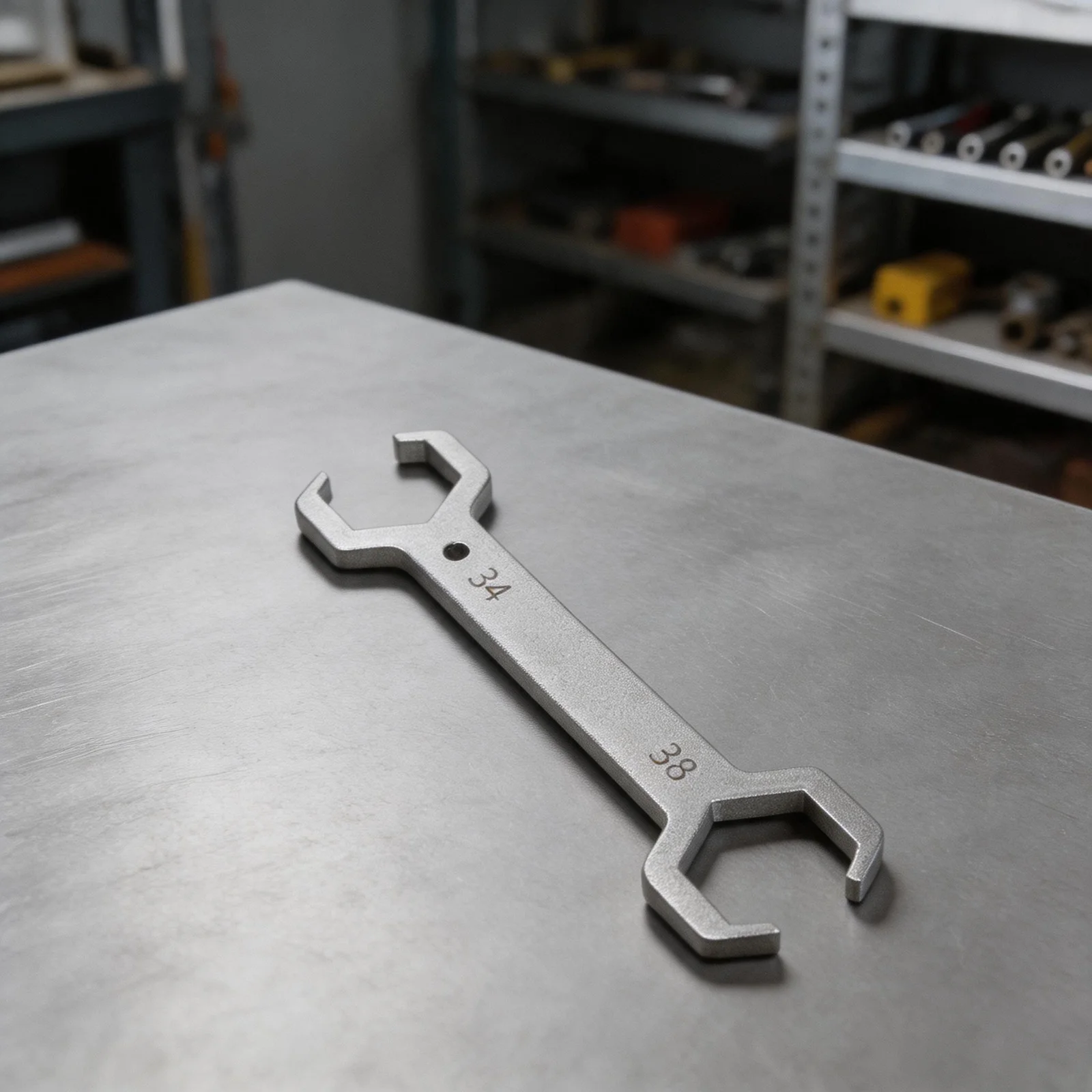 Silver Floor Heating Wrench 1-piece Molding Dual-size Wrench Thickened Handle Precision Plating Enhanced Anti-slip Grip