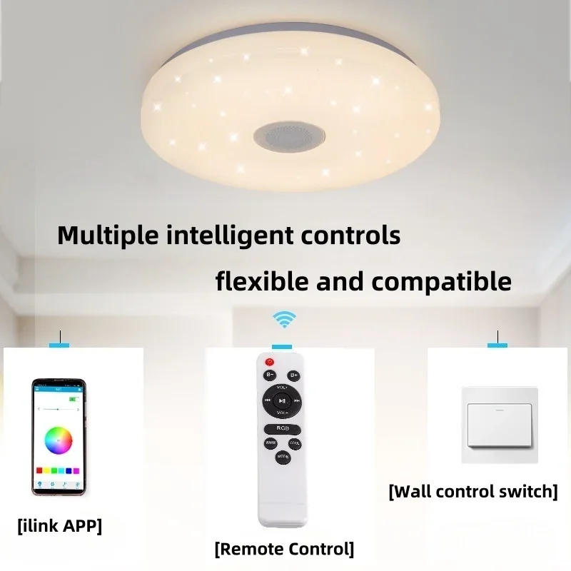 RGB 36W LED Ceiling Lamps APP Bluetooth Music Light Remote Control Remote Dimmable 110-245V Bedroom Indoor Decoration Home Light
