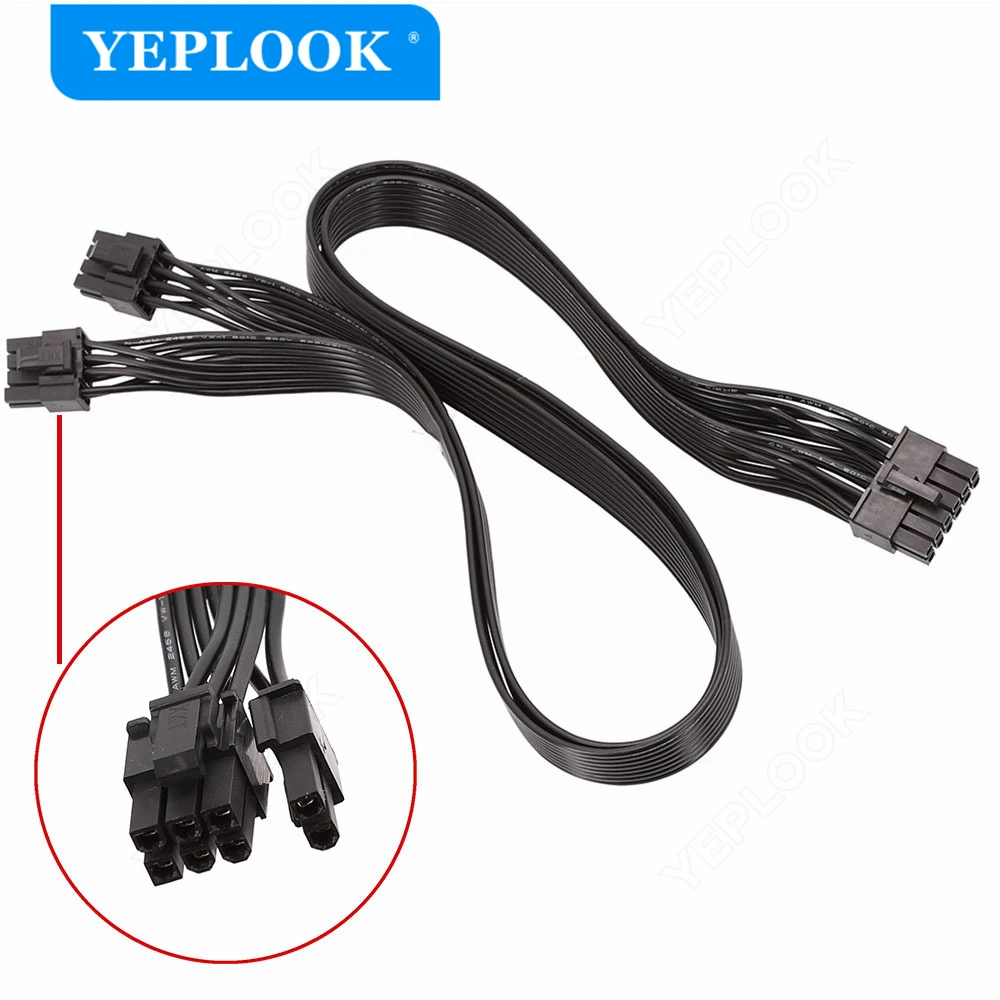 12Pin to PCIe Dual 8Pin 6+2Pin GPU Power Cable for Seasonic P-860W, P-1000W, X-1050XM, X-1250XM, X-560W, 660W, 760W Modular PSU