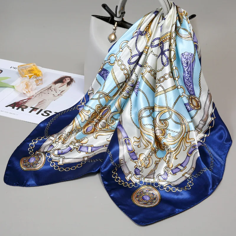 

Большой квадратный шарф, шелковый шарф для женщин, весна-лето, высококачественный корейский стиль, универсальный тонкий шарф, шаль