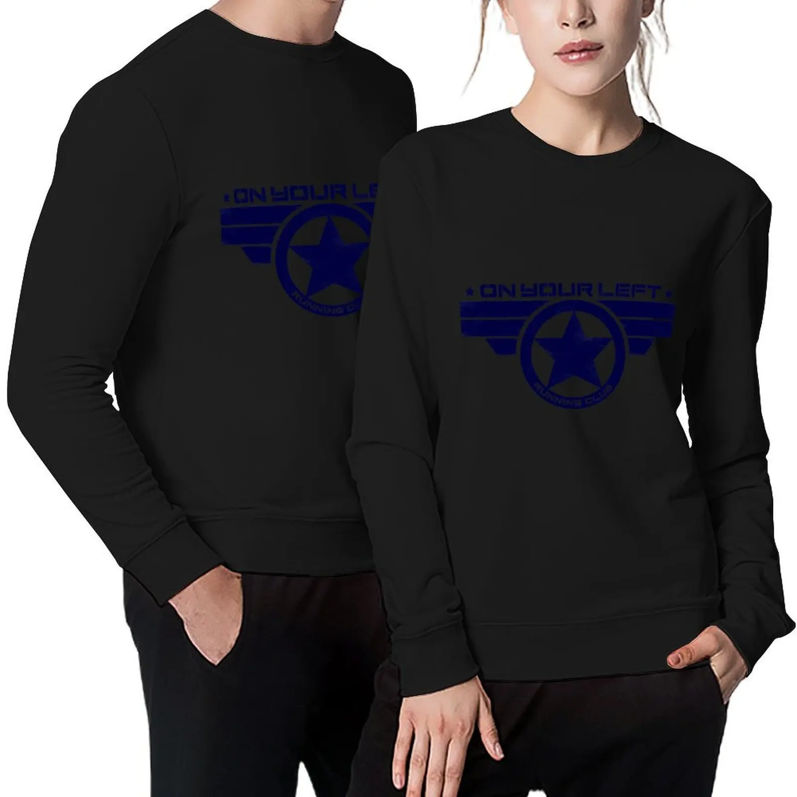 

On Your Left Running Club Hybrid Distressed Print 1 Pullover winter clothes autumn tracksuits new sweatshirt