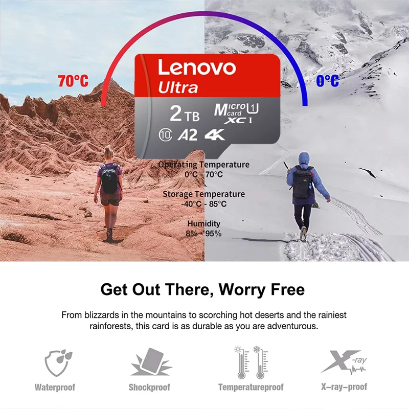 لينوفو 2 تيرا بايت 128 جيجا بايت 512 جيجا بايت مايكرو TF بطاقة SD عالية السرعة 1 تيرا بايت بطاقة الذاكرة الهاتف الذكي اللوحي المحمول 4K فيديو السفر التصوير التخزين