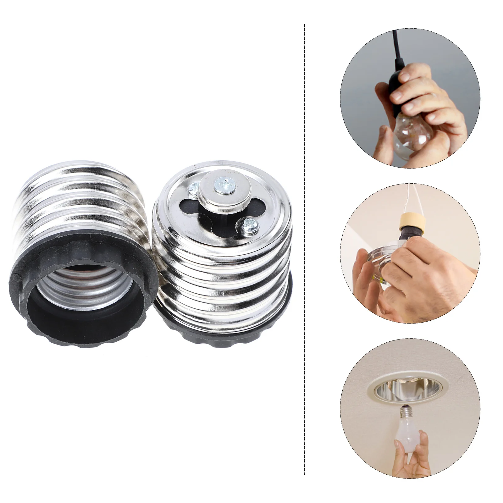 

8Pcs Lamp Holder Adapters E40 to E27 Base LED Light Bulb Converter Easy Install Safe for Workshop Shop E40 to E27 Base Adapter