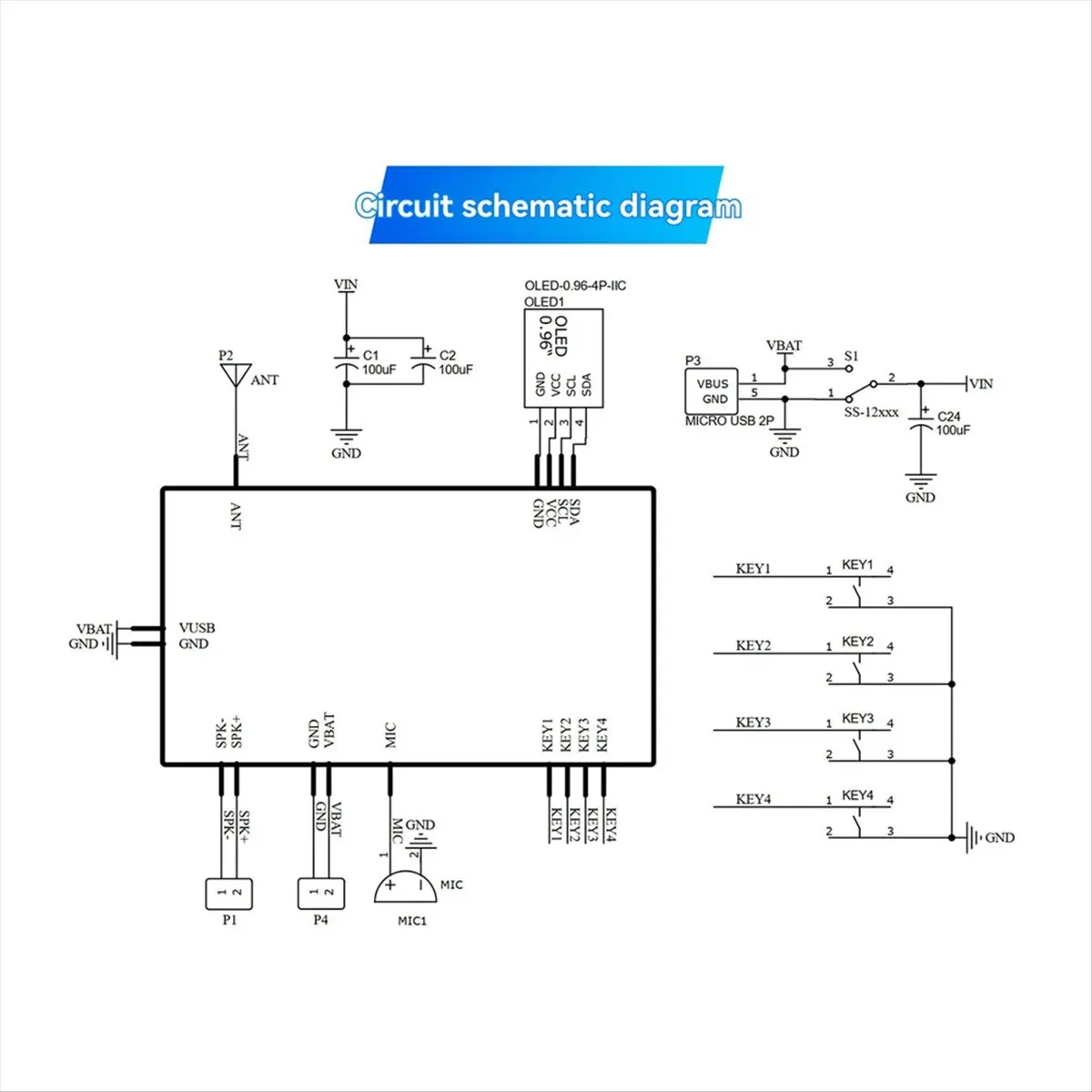 ชุดวิทยุสื่อสาร A64I 2 เครื่อง ชุดประกอบวิทยุ FM ด้วยตัวเอง ความถี่ 409.85MHz ปรับได้ 87-108MHz หน้าจอ OLED ชุดบัดกรี DIY