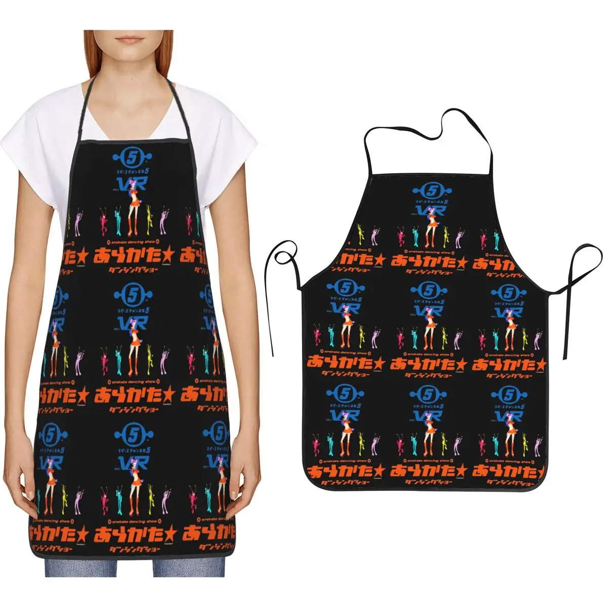 Space Channel 5 Ulalas Swingin Report Show Apron Chef Cooking Baking Tablier Bib Kitchen Cleaning Pinafore for Women Men