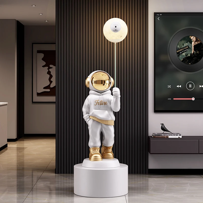 

Home Decor 123CM Luminous Astronaut Statue Floor Decor Living Room Large Welcome Sculpture Ornaments Housewarming Gifts Figurine