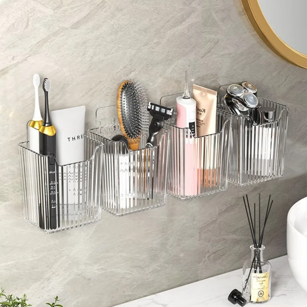 Acrylic Toilet Storage Rack High Quality Space Saving Wall Mounted Bathroom Shelf No-punch Luxury Kitchen Storage Organizer