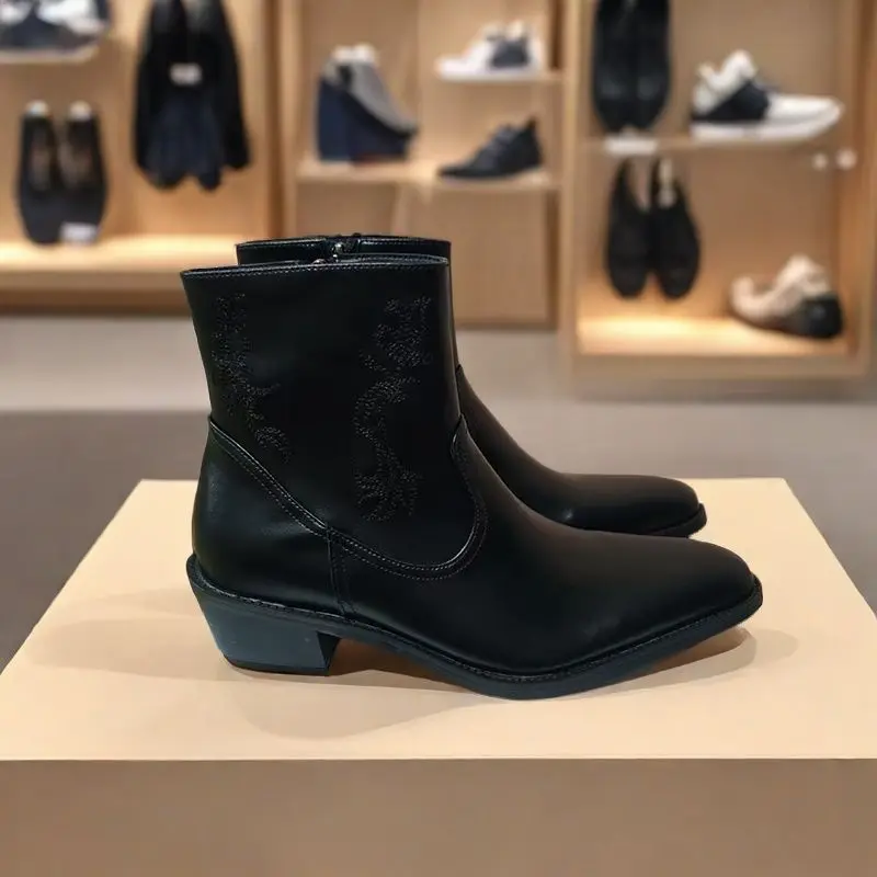 

Новые мужские и женские ретро-ботинки челси 2026 года: средние, заостренные, кожаные, мягкие, нескользящие, износостойкие, стильные, короткие