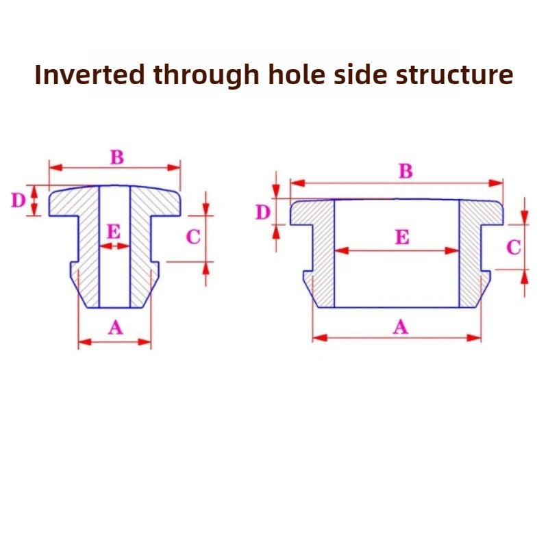 حلقة واقية مطاطية على الوجهين مع فتحة من خلال، القطر الداخلي من 2 مم إلى 25 مم؛ فوق الملف، حلقة الختم، #2
