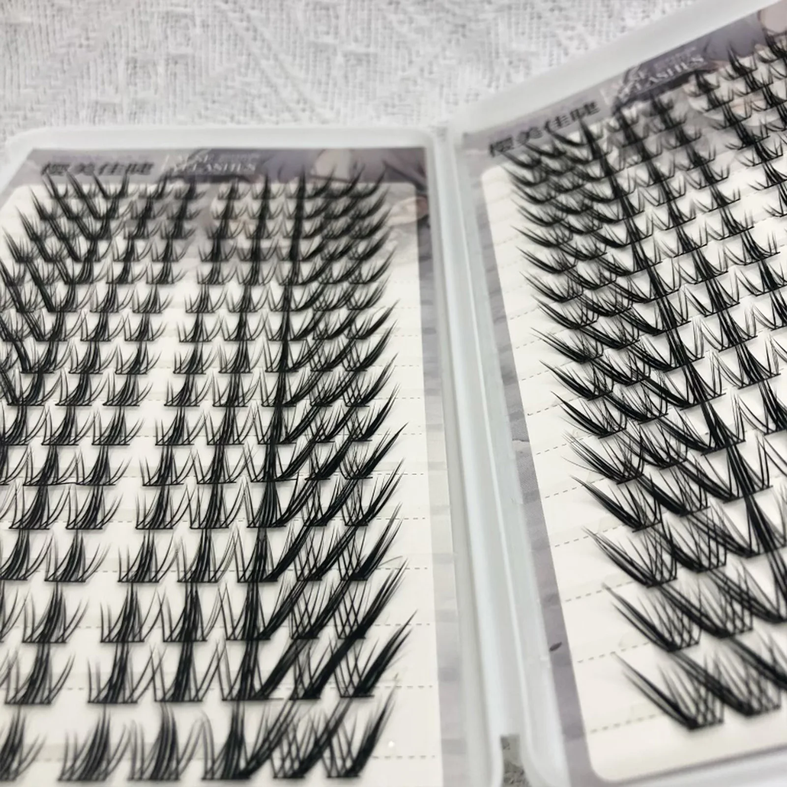 Falsche Wimpern im koreanischen Stil, Augenschwanz, längliche Wimpern, natürliche, flauschige Volumen-Wimpernverlängerung für den täglichen Gebrauch und Make-up-Look – Detail 2