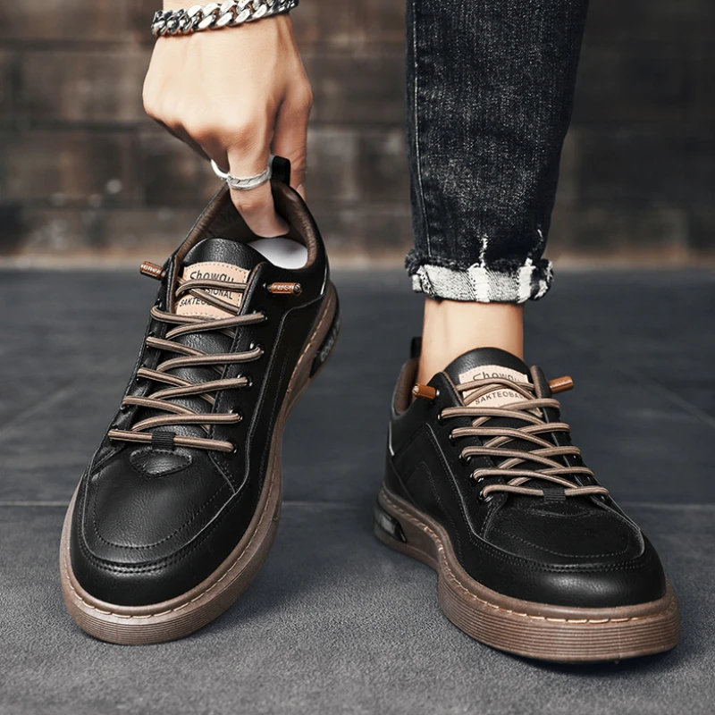 flat man shoes leather casual sneaker shoes designer loafers mens board shoes mocassini uomo estivi