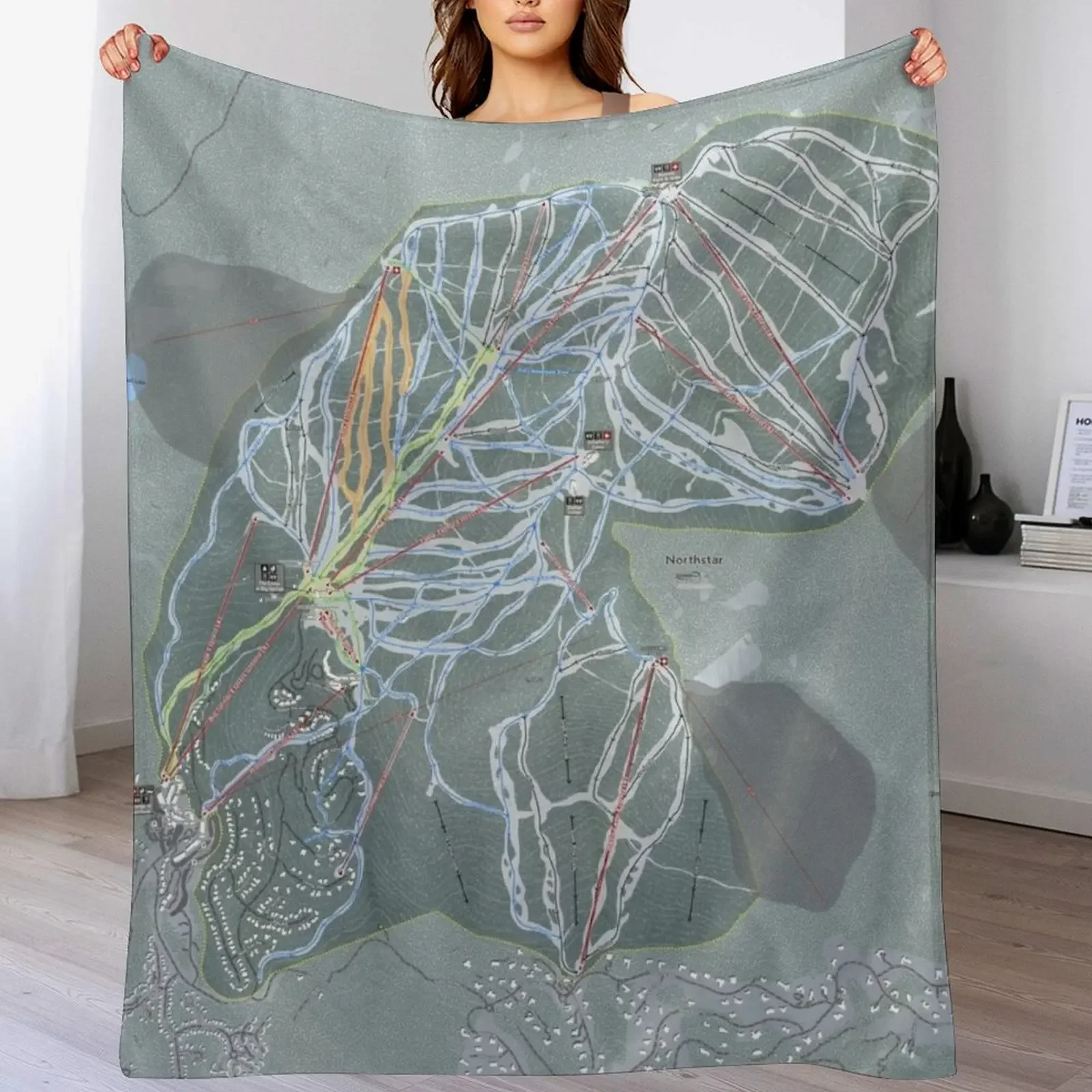 Manta con mapa de rastreo de Northstar Resort, mantas y sofás de anime para cosplay, mantas para niños