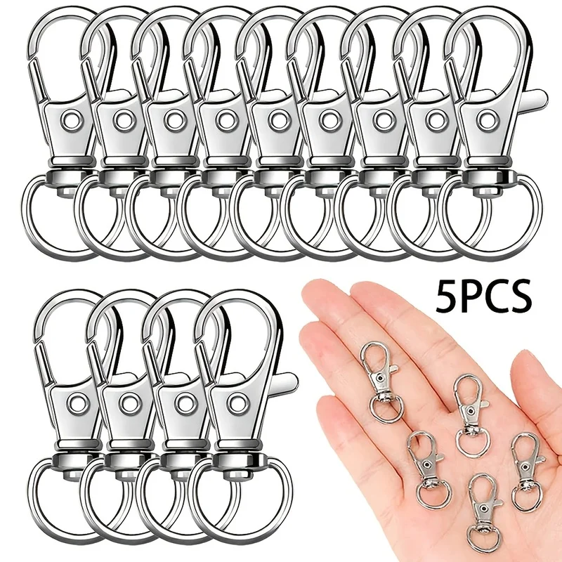 5Pack of keychain hooks and clips，Rotating Lobster Claw Metal Swivel Keychain Clip，Suitable for keychain making、DIYHandicrafts、P
